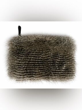 Ann Taylor leather and fur clutch.